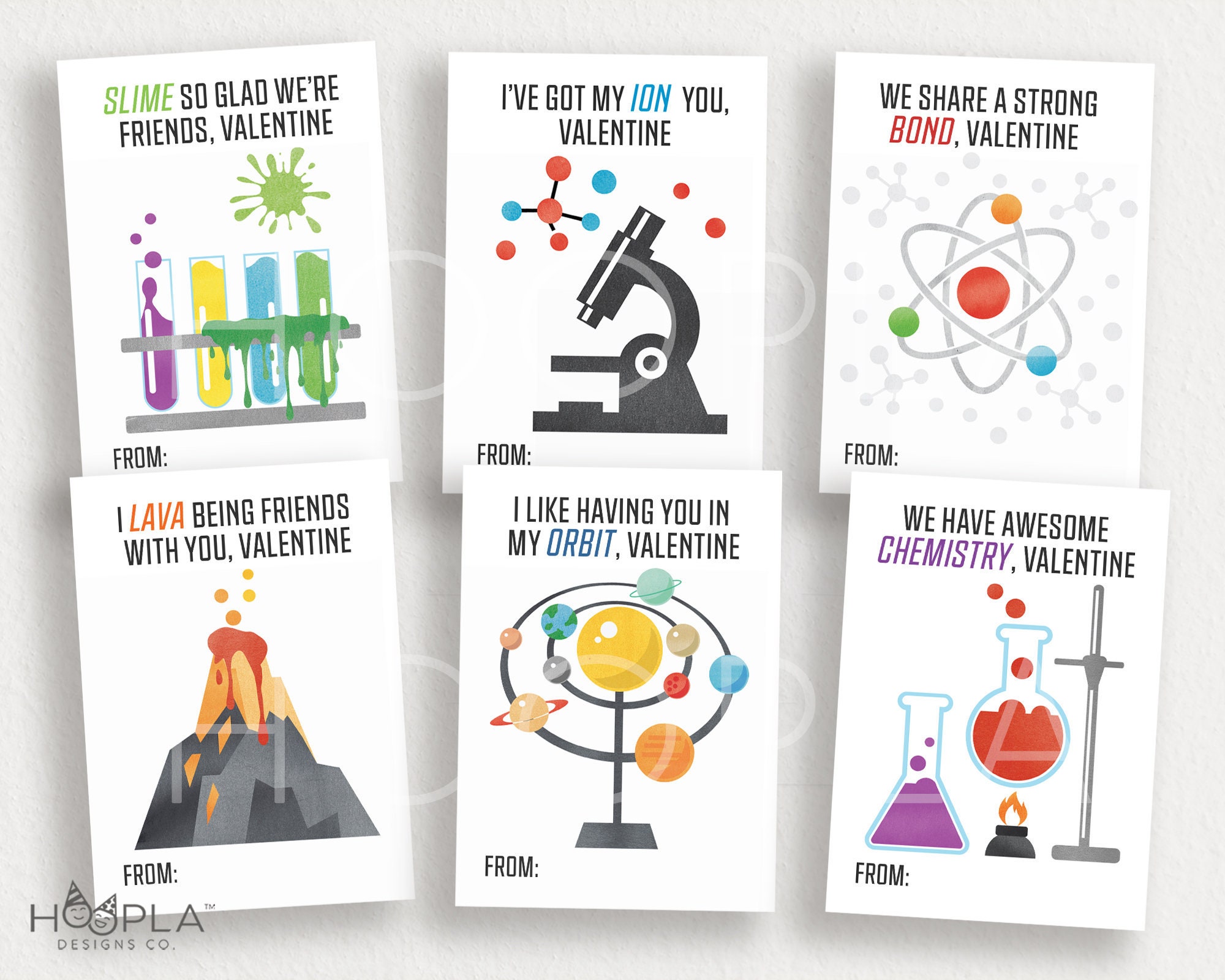 Kids Valentine Cards INSTANT DOWNLOAD Science Valentines Etsy