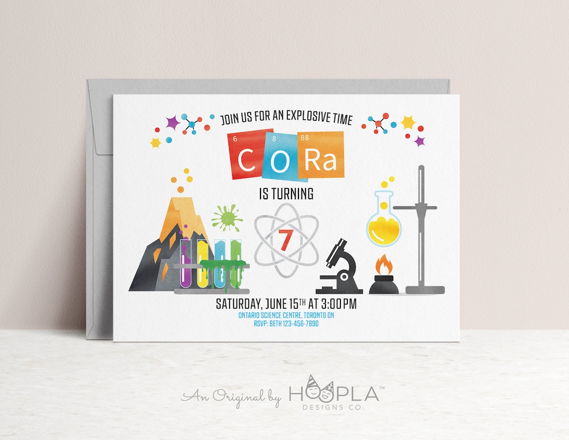 Science Birthday Invitation for Kids Custom Digital | Etsy