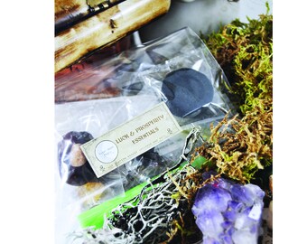 Fortuna Copia Witchcraft kit - Essential tools - HOODOO herbs, oil, resin, citrine gemstone - witchcraft essentials
