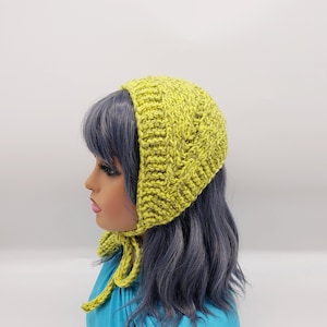 Chunky Knit Wool Bonnet: Hand Knit Retro 1950s Style Hat