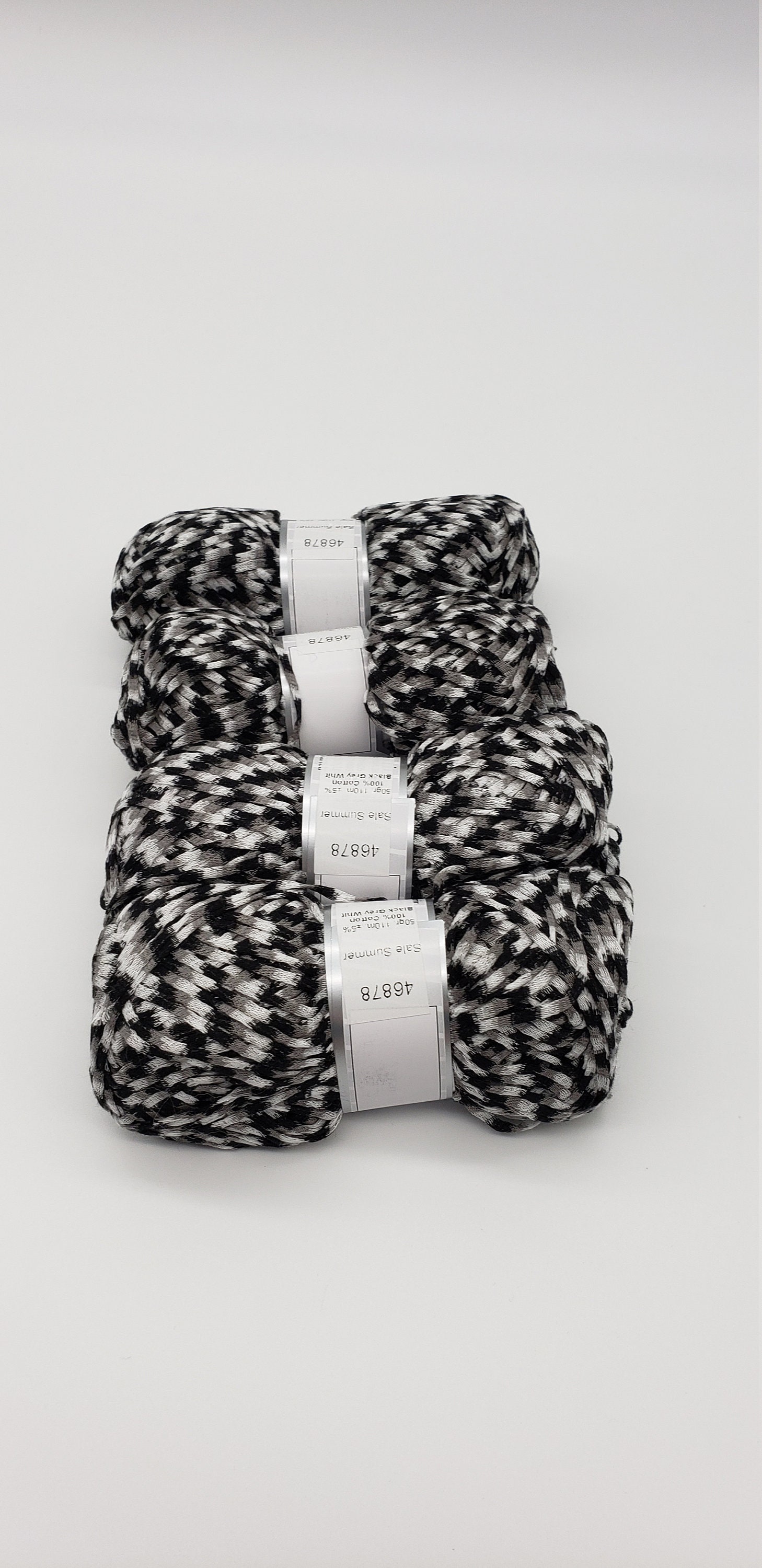 Pure Cotton Black Gray White yarn Lot of 4 Skeins Ice Yarns Etsy