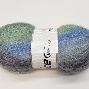 Self-Striping Mohair Blend Yarn: Multi Color, 100gr Skein