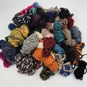 Scrap Wool yarn. Multicolored  Yarn. 5 oz Mystery yarn pack. Mixed fiber content .