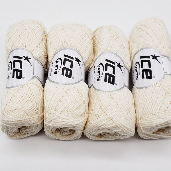 Cream yarn. Cotton yarn Lot of 4 Skeins Ice Yarns Knitting yarn Yarn for knitting crochet 4 skeins Cotton Acrylic yarn Ice yarns