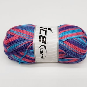 Bamboo Cotton Yarn. Ice  Yarns. Multicolored Yarn