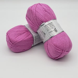 Light Pink Acrylic Yarn - Ice Yarns - 2 Skeins - Vegan Friendly