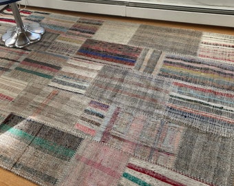 Turkish Cotton Multicolor Patchwork Rug Living Room Bedroom Area