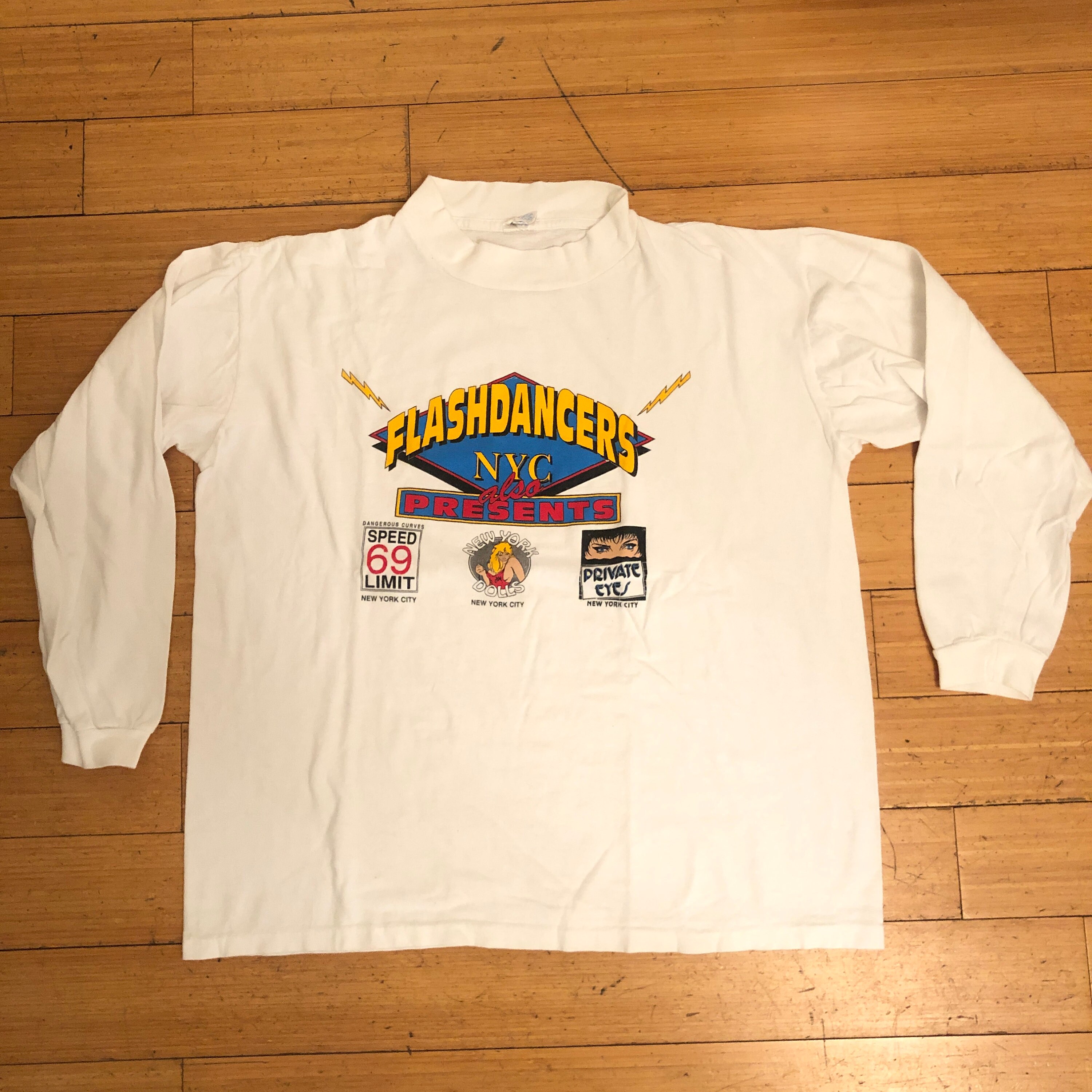 Vintage Flashdancers NYC Long Sleeve Strip Club T Shirt, Size M or 