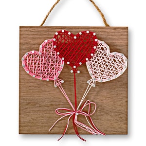 5" x 5" Heart Balloons String Art Kit | DIY Adult Teen Tween Valentine's Day Craft Project