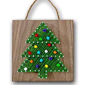 5 x 5 Mini Christmas Tree String Art Kit DIY Adult Holiday Craft Project image 1