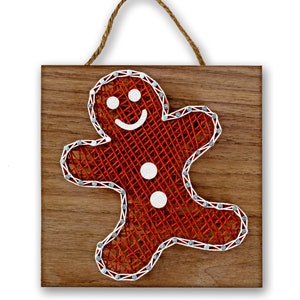 5" x 5" Gingerbread Man String Art Kit | DIY Adult Christmas Craft Project