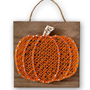5&quot; x 5&quot; Pumpkin String Art Kit | DIY Adult Halloween & Thanksgiving Holiday Craft Project