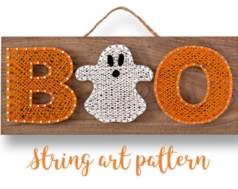 BOO String Art PATTERN | DIY Halloween Adult Art Craft Project