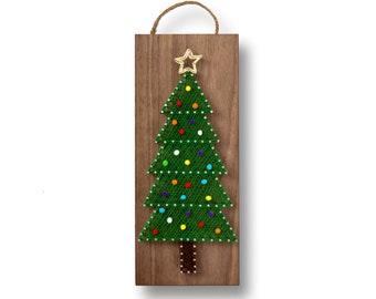 5" x 12" Christmas Tree String Art Kit | DIY Adult Holiday Craft Project