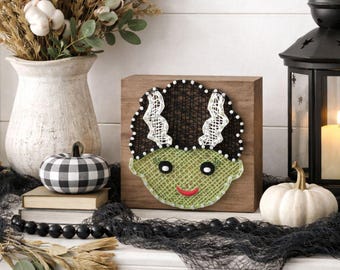 Frankenstein's Bride String Art Pattern - Printable PDF - DIY Halloween Decor