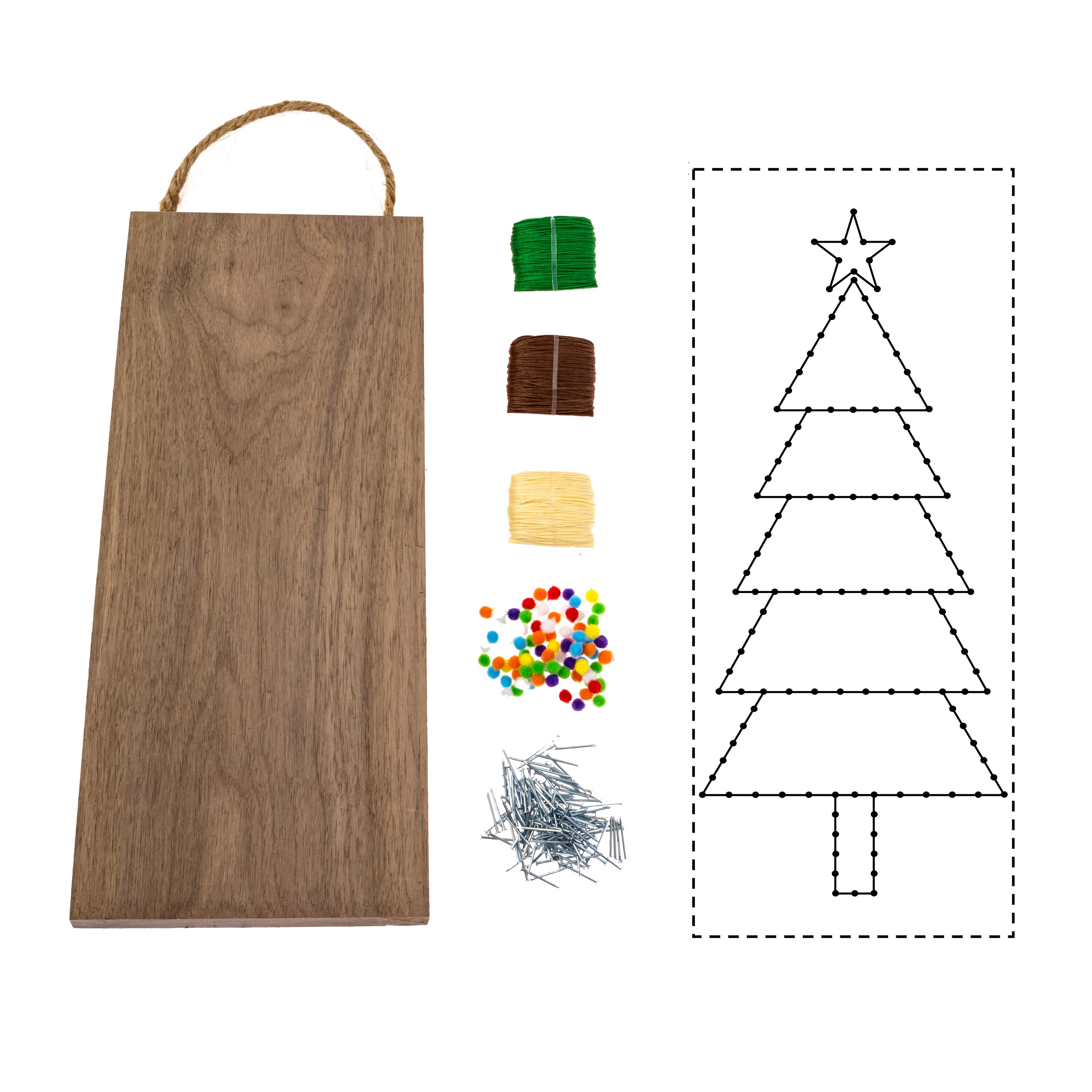 5 X 12 Christmas Tree String Art Kit DIY Adult Etsy