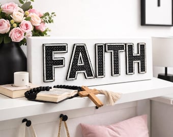 Faith String Art Pattern - Printable PDF - DIY Christian Farmhouse Decor