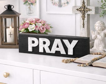 PRAY String Art Pattern - Printable PDF - DIY Christian Farmhouse Decor
