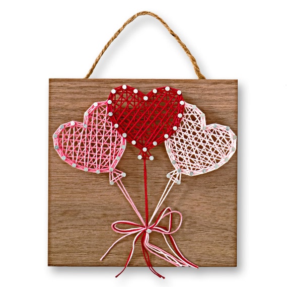 5 X 5 Heart Balloons String Art Kit DIY Adult Teen Tween Valentine's Day  Craft Project 