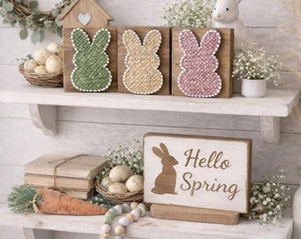 Easter Bunny String Art Pattern - Printable PDF - DIY Spring Farmhouse Decor