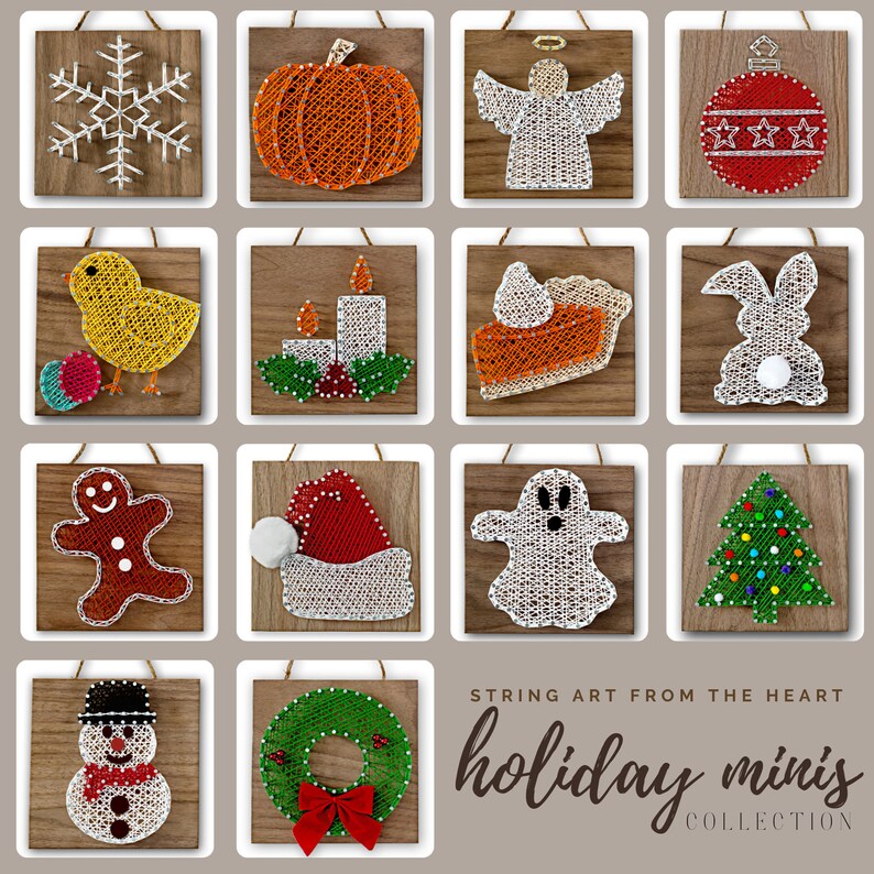 5 x 5 Mini Christmas Tree String Art Kit DIY Adult Holiday Craft Project image 6