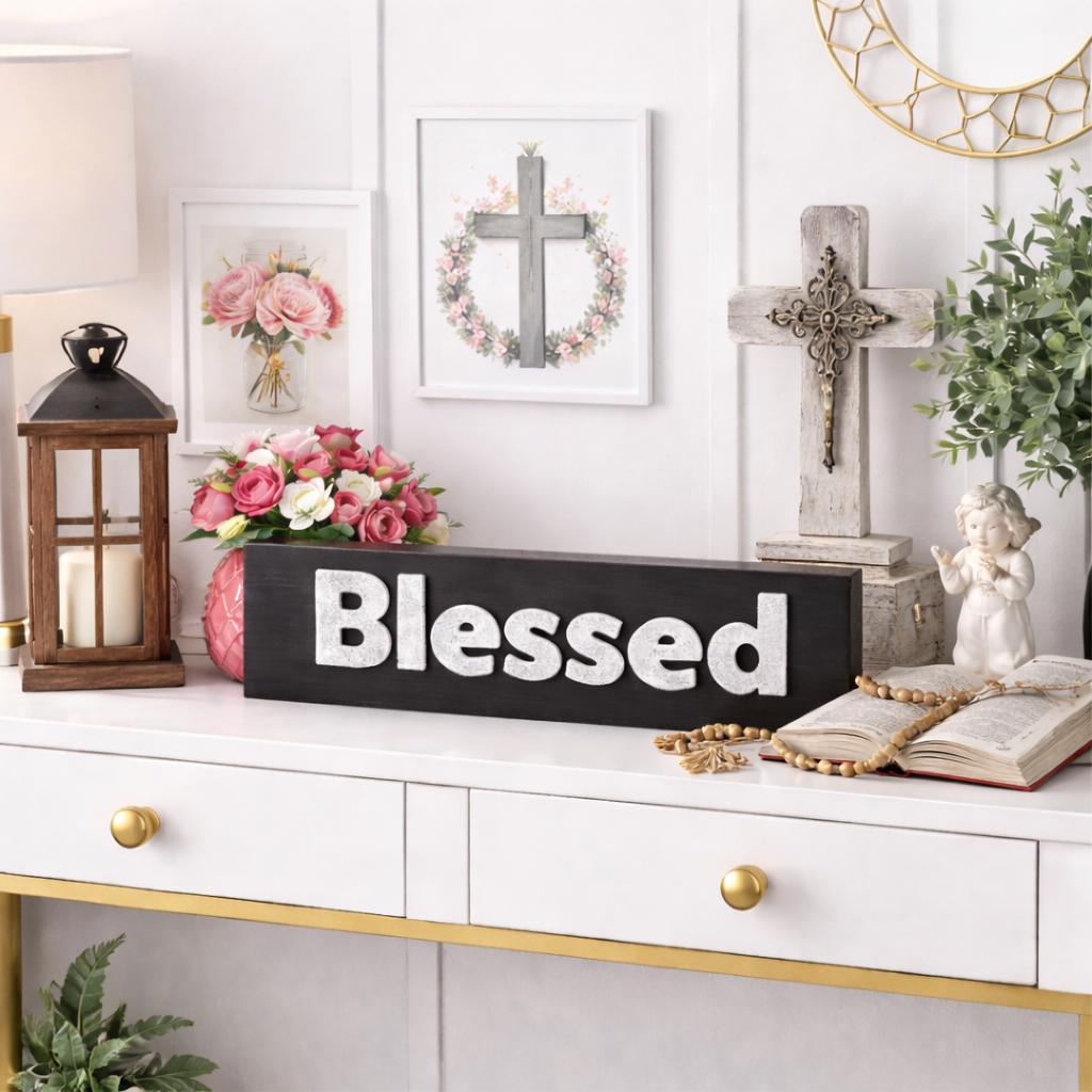 Blessed String Art Pattern - Printable PDF - DIY Christian Farmhouse ...