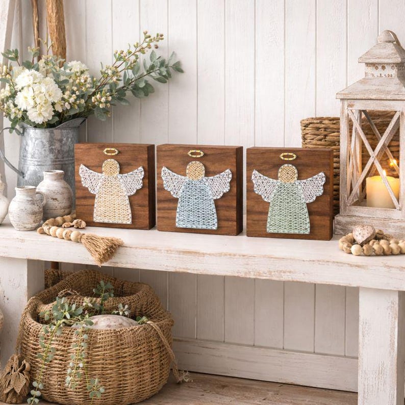 Angel String Art Pattern - Printable PDF - DIY Faith Farmhouse Decor - Etsy