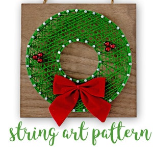 Wreath String Art PATTERN | DIY Christmas Winter Holiday Adult Art Craft Project Template