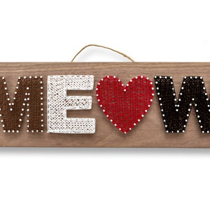 15" x 5" MEOW String Art Kit | DIY Adult Craft Project