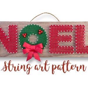 Wreath NOEL String Art PATTERN | DIY Christmas Holiday Adult Art Craft Project Template