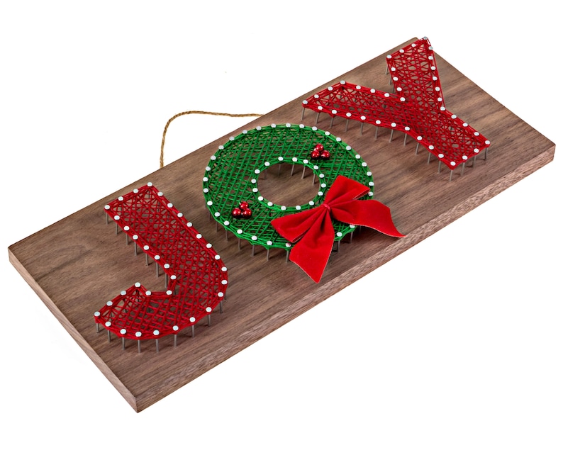 12 x 5 Christmas JOY String Art Kit DIY Adult Etsy