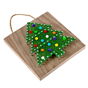 5 x 5 Mini Christmas Tree String Art Kit DIY Adult Holiday Craft Project image 3