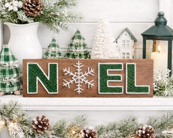 Snowflake NOEL String Art Pattern - Printable PDF - DIY Rustic Christmas Decor