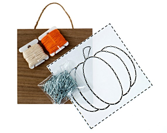 5 X 5 Pumpkin String Art Kit DIY Adult Halloween & Thanksgiving Holiday  Craft Project 