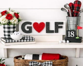 GOLF String Art Pattern - Printable PDF - DIY Modern Farmhouse Sports Decor