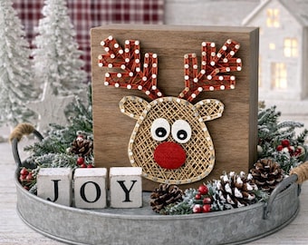 Reindeer String Art Pattern - Printable PDF - DIY Christmas Decor