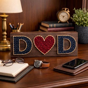 Patrón de arte con cuerdas para papá - PDF imprimible - Decoración DIY para el Día del Padre