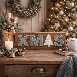 Patrón de arte navideño con hilos - PDF imprimible - Decoración navideña DIY