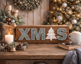 Xmas String Art Pattern - Printable PDF - DIY Christmas Home Decor