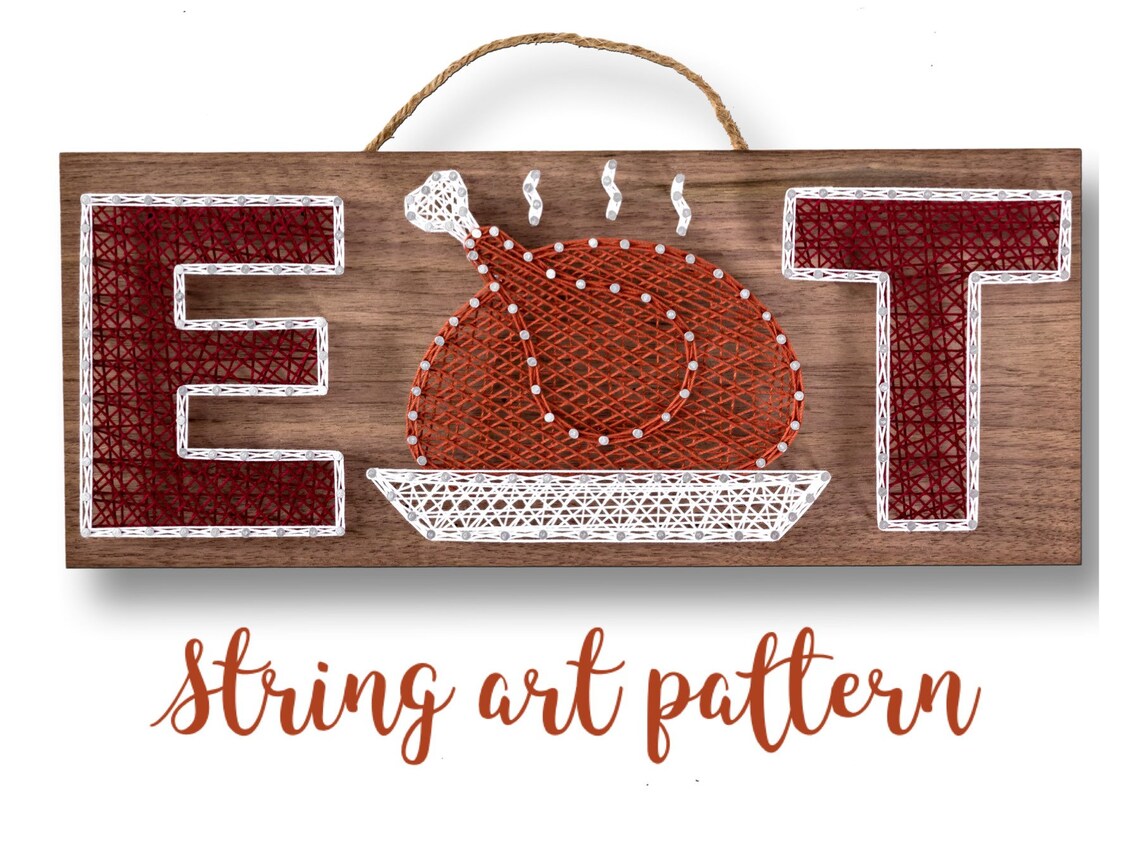 EAT Turkey String Art PATTERN DIY Thanksgiving Christmas | Etsy