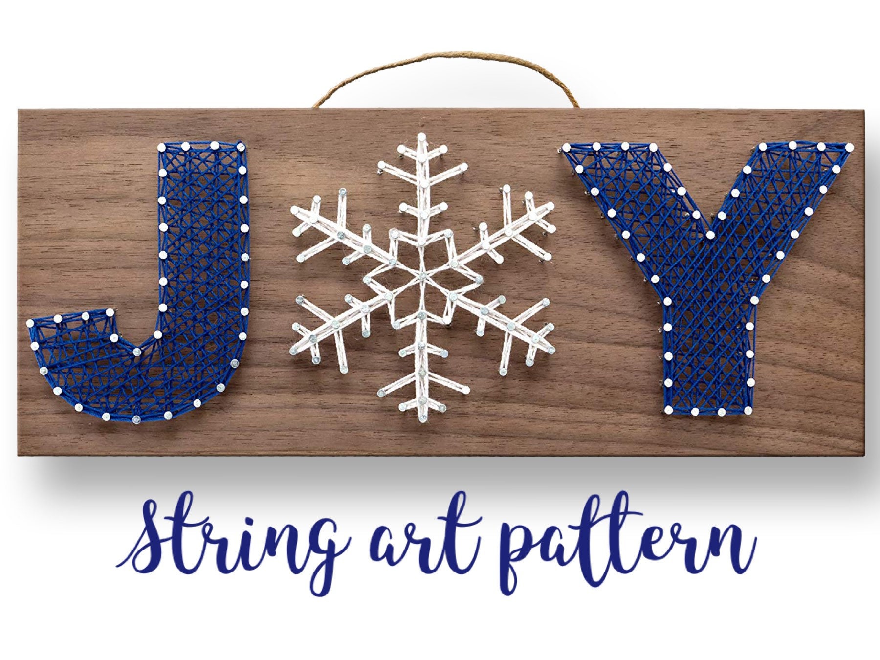 Winter JOY String Art PATTERN | DIY Christmas Holiday Adult Art Craft Project Template - Etsy for Free Printable Christmas String Art Patterns
