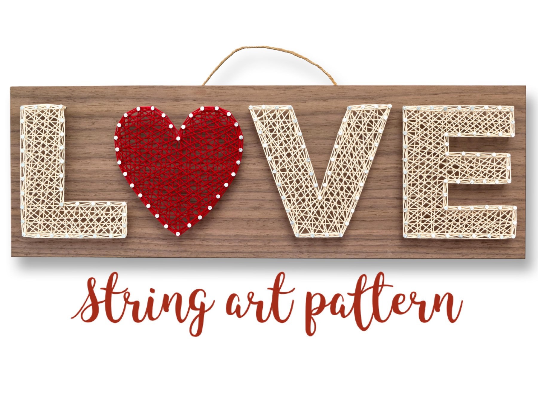 Heart String art template anniversary gift diy kits for adults String art patterns Romantic string art kit PDF Valentines day gift