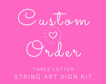 12" x 5" CUSTOM Order: 3 Letter DIY String Art Sign Kit | Personalized Craft Project