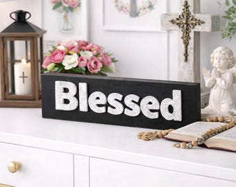 Blessed String Art Pattern - Printable PDF - DIY Christian Farmhouse Decor