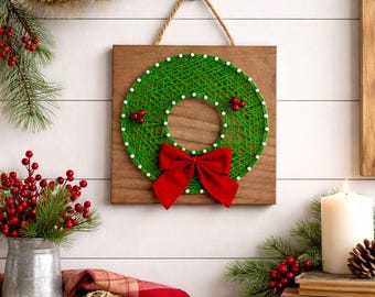 Wreath String Art Pattern - Printable PDF - DIY Christmas Decor