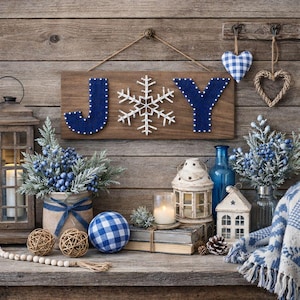 JOY Snowflake String Art Pattern - Printable PDF - DIY Winter Home Decor