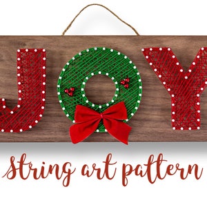 Christmas JOY String Art PATTERN | DIY Winter Holiday Adult Art Craft Project Template