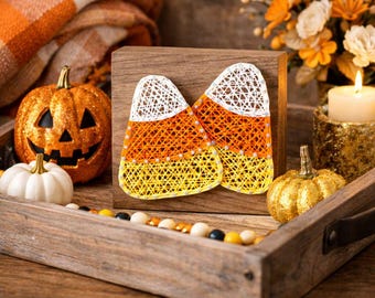 Candy Corn String Art Pattern - Printable PDF - DIY Halloween Decor