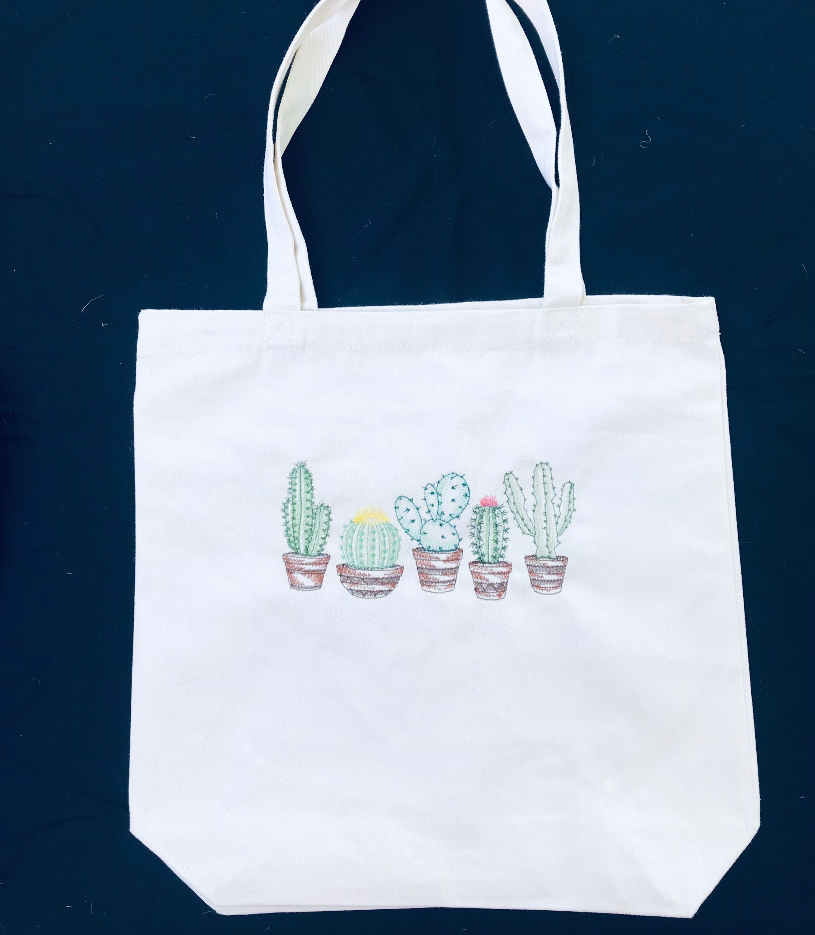 embroidered canvas tote bag