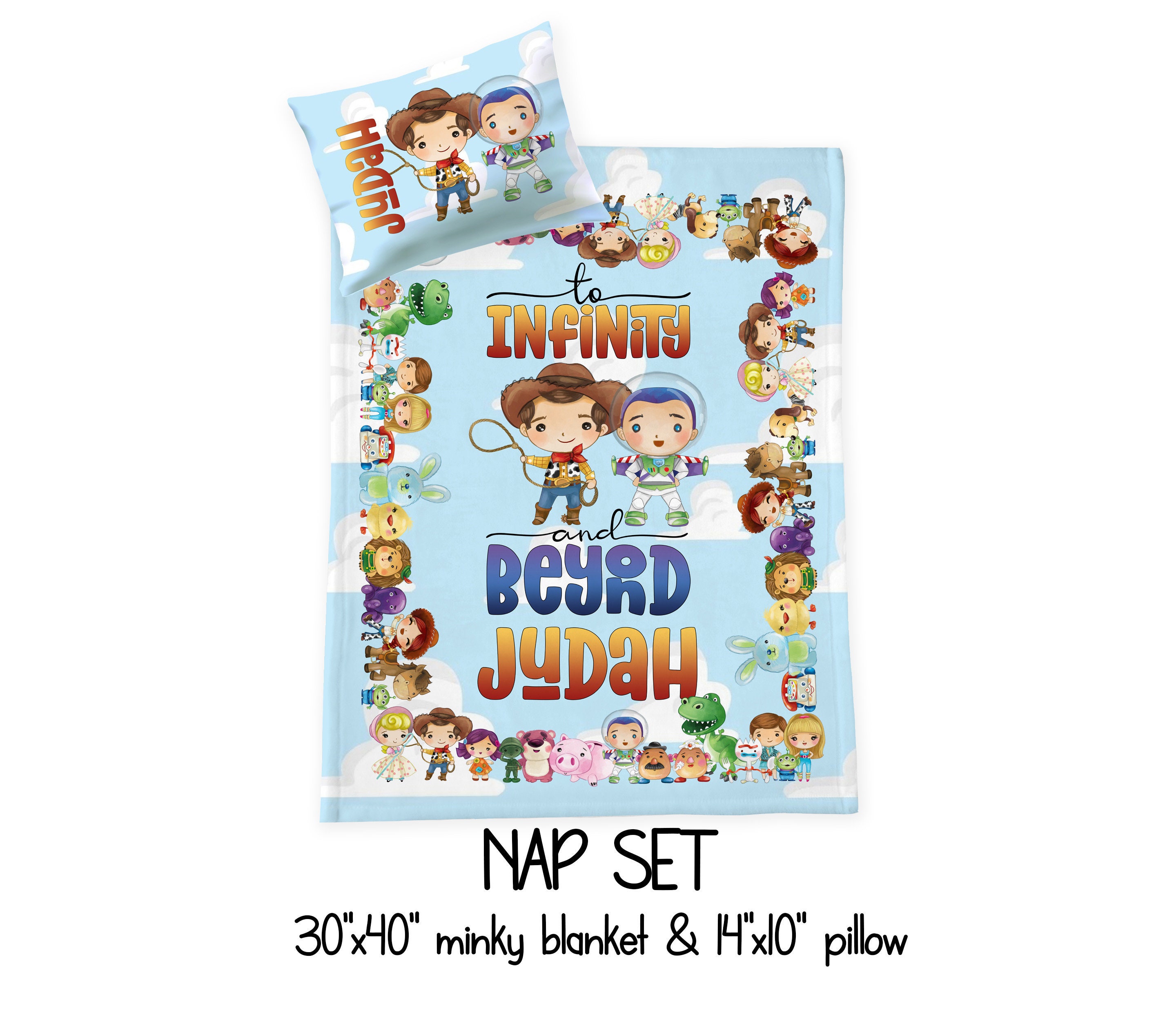 Toy Story Personalized Blanket And Pillow Nap Mat Set Kids Etsy